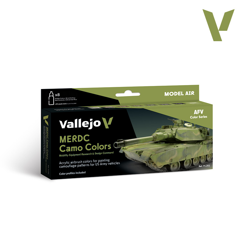Model Air Paint Set - Vallejo 8x17ml Colour Set - MERDC Camo Colors 71202