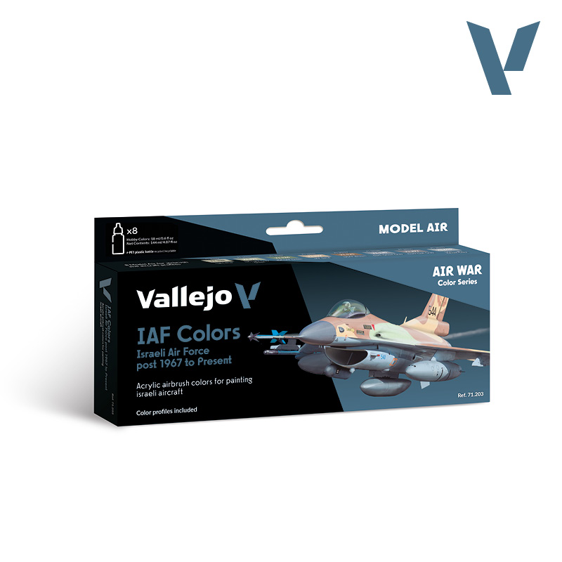 Model Air Paint Set - Vallejo 8x17ml Colour Set - Israeli Air Force (IAF) Colors