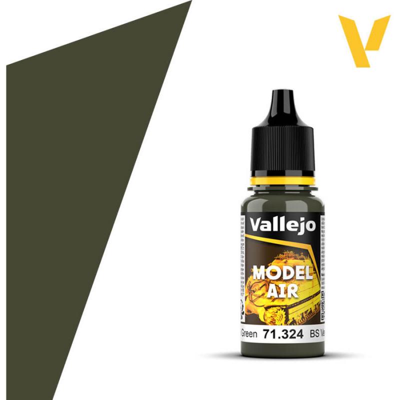 Model Air Acrylic Paint - Vallejo 17ml - BS Dark Green BS241 - 71324