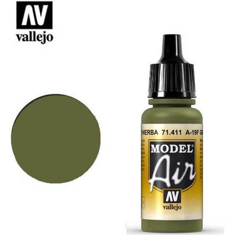 Model Air Acrylic Paint - Vallejo 17ml - A-19F Grass Green 71411