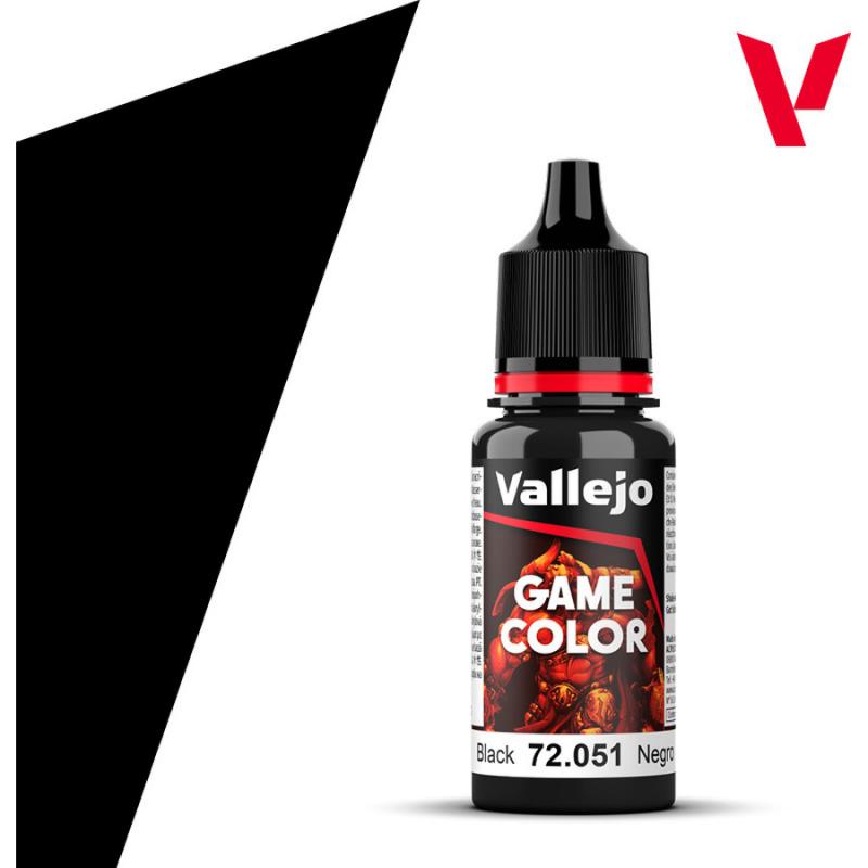 Game Color Acrylic Paint - Vallejo 18 ml - Black 72051