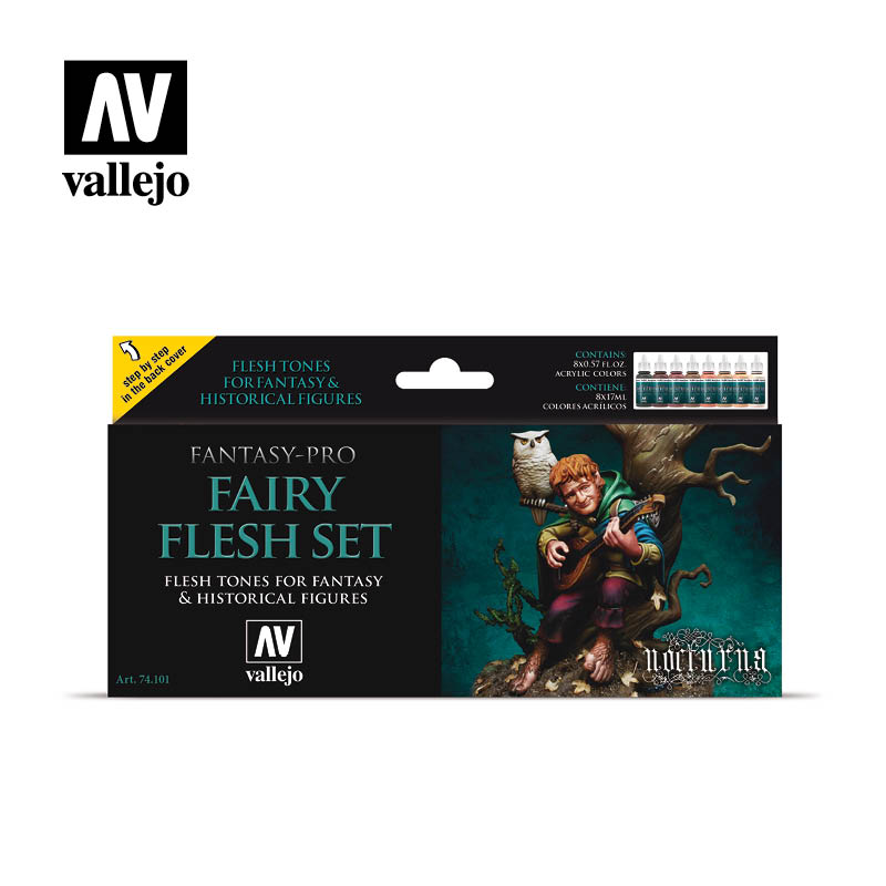 Fantasy Pro Paint Set - Vallejo 8x17ml Colour Set - Fairy Flesh 74101