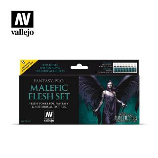 Fantasy Pro Paint Set - Vallejo 8x17ml Colour Set -Malefic Flesh 74102
