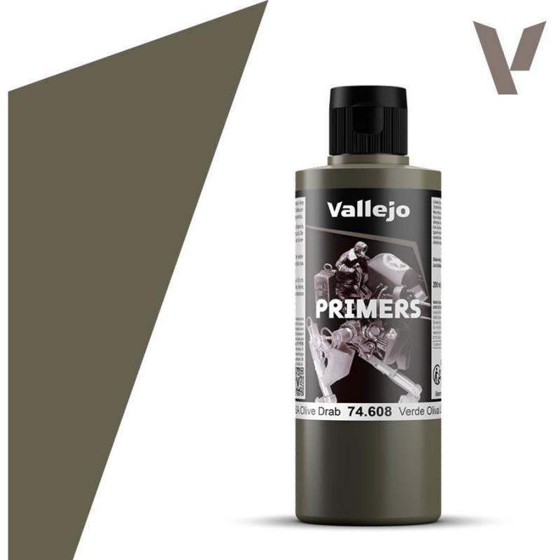 Surface Primer Acrylic-Polyurethane - Vallejo 200ml - US Olive Drab 74608