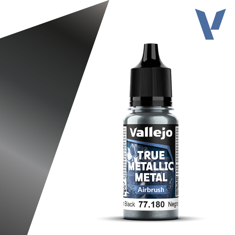 Vallejo True Metallic Metal Airbrush 77180  Obsidian Black 18ml