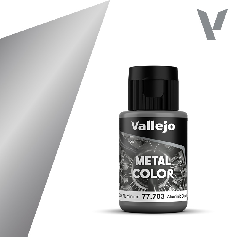 Metal Color Acrylic Airbrush - Vallejo 32ml - Dark Aluminium 77703