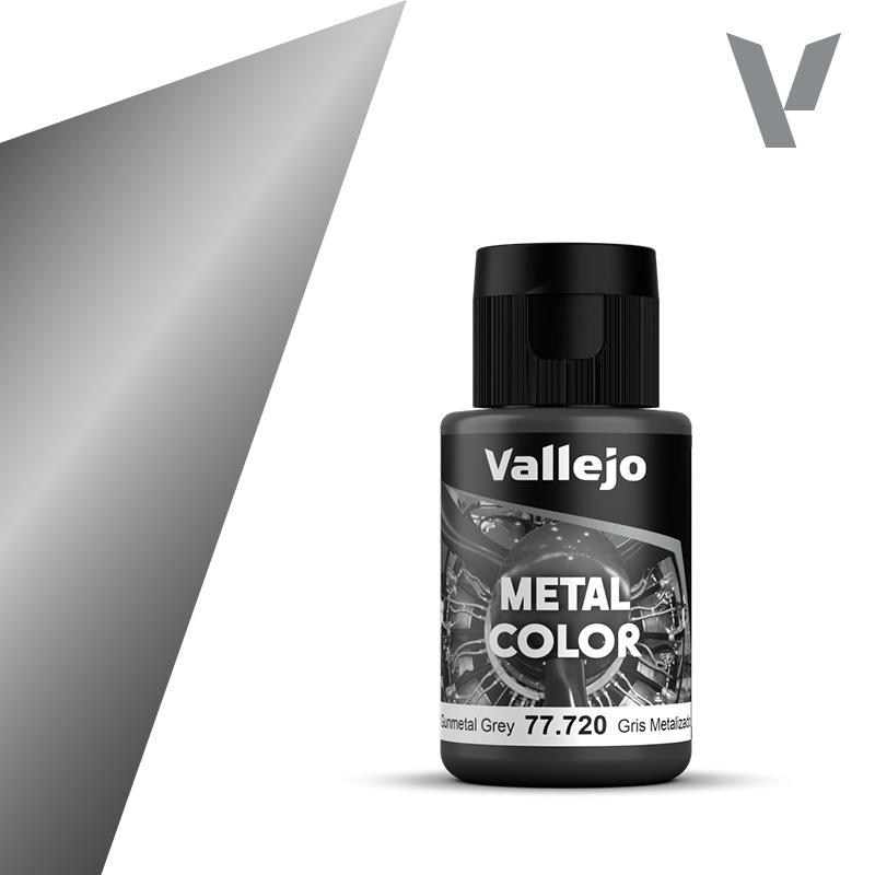 Metal Color Acrylic Airbrush - Vallejo 32ml - Gunmetal Grey 77720
