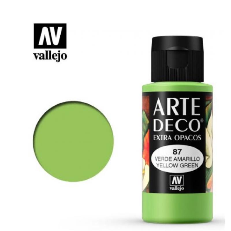 Art Deco Acrylic Paint - Vallejo 60ml - Yellow Green 85087