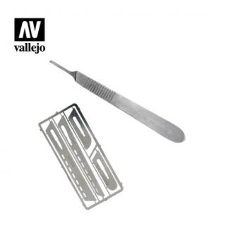 Modelling Saw Blade Set with Scalpel Handle - Vallejo Set of 4 - Set No1 with Sc