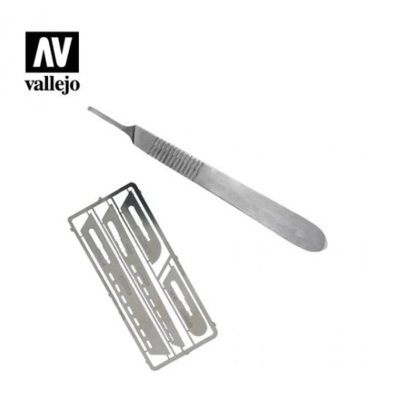 Modelling Saw Blade Set with Scalpel Handle - Vallejo Set of 4 - Set No1 with Sc