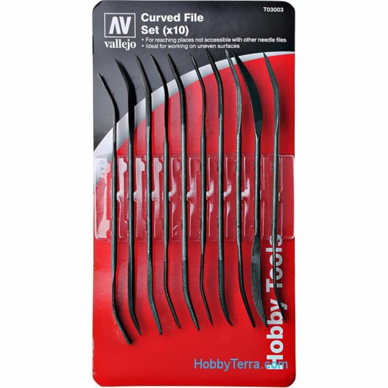 Budget Riffler Curved File Set - Vallejo Set of 10 - T03003