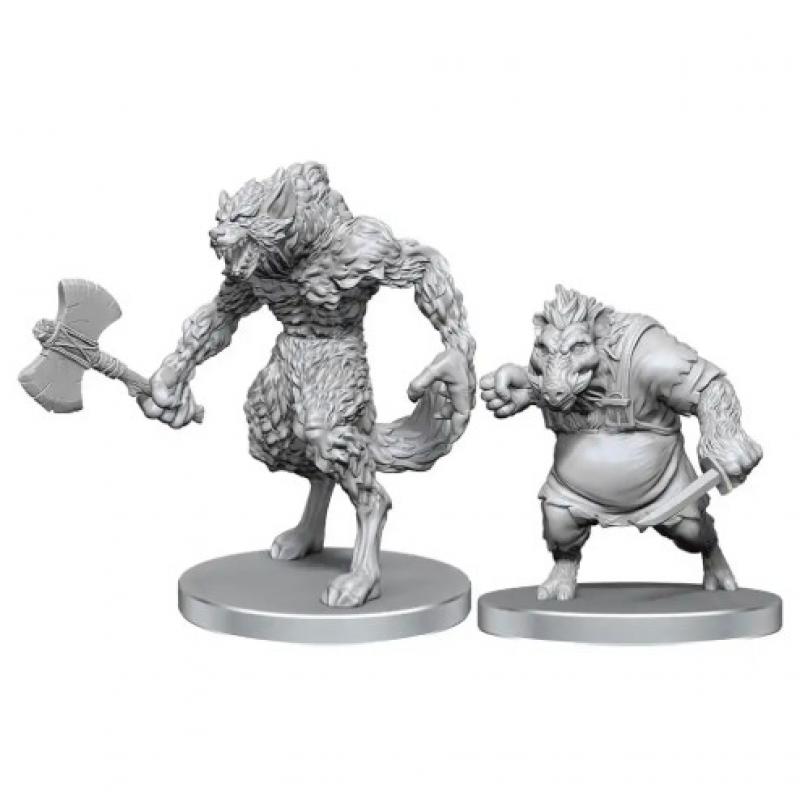 Pathfinder Deep Cuts Unpainted Miniatures Werewolf & Wereboar