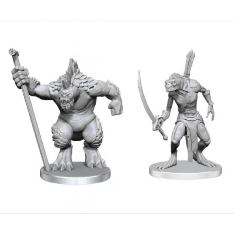 Pathfinder Deep Cuts Unpainted Miniatures Xulgath Skirmisher & Stoneliege