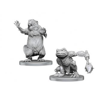 Pathfinder Deep Cuts Unpainted Miniatures Boggard Scout & Castoroides