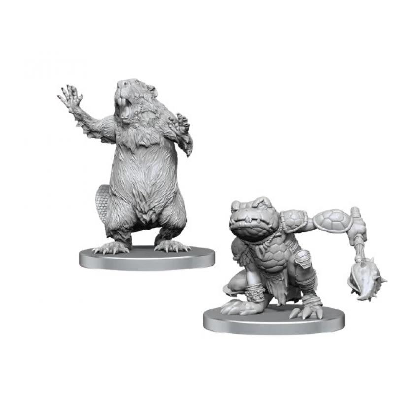 Pathfinder Deep Cuts Unpainted Miniatures Boggard Scout & Castoroides