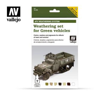 AFV Weathering System - Vallejo 6x8ml+1 Air Colour Set - Weathering Set For Gre