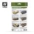 AFV Weathering System - Vallejo 6x8ml+1 Air Colour Set - Weathering Set For Yel