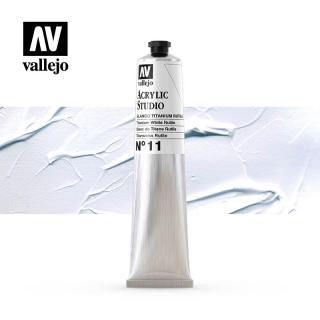 Acrylic Studio Paint Tube - Vallejo 58ml - Titanium White 21011