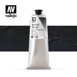 Acrylic Studio Paint Tube - Vallejo 58ml - Mars Black 21012