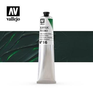 Acrylic Studio Paint Tube - Vallejo 58ml - Sap Green 21016