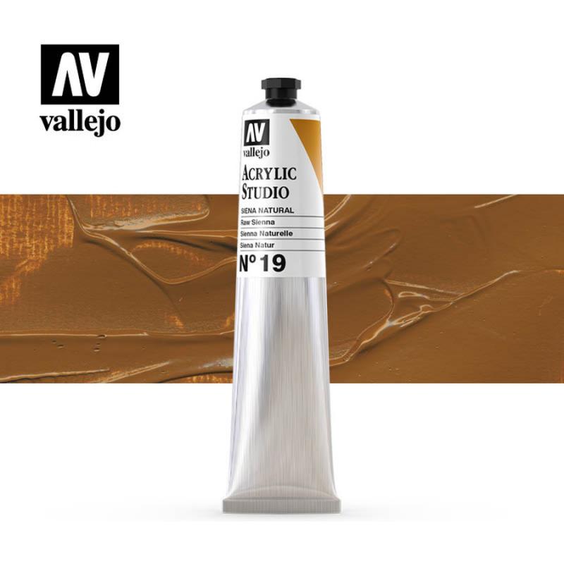 Acrylic Studio Paint Tube - Vallejo 58ml - Raw Sienna 21019