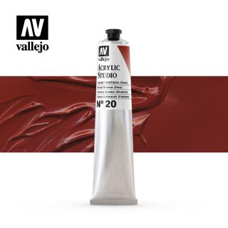 Acrylic Studio Paint Tube - Vallejo 58ml - Burnt Sienna 21020