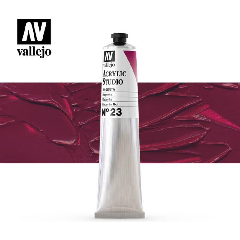 Acrylic Studio Paint Tube - Vallejo 58ml - Magenta 21023