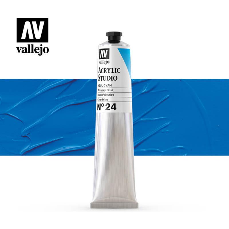 Acrylic Studio Paint Tube - Vallejo 58ml - Primary Blue 21024