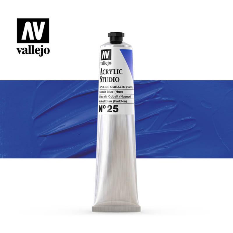 Acrylic Studio Paint Tube - Vallejo 58ml - Cobalt Blue 21025