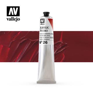Acrylic Studio Paint Tube - Vallejo 58ml - Rose Madder 21026