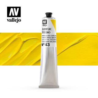Acrylic Studio Paint Tube - Vallejo 58ml - Cadmium Yellow Pale 21043