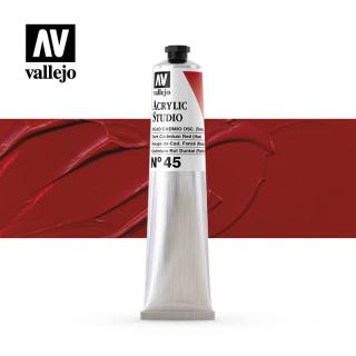Acrylic Studio Paint Tube - Vallejo 58ml - Dark Cadmium Red 21045