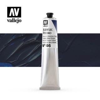 Acrylic Studio Paint Tube - Vallejo 58ml - Prussian Blue 21046