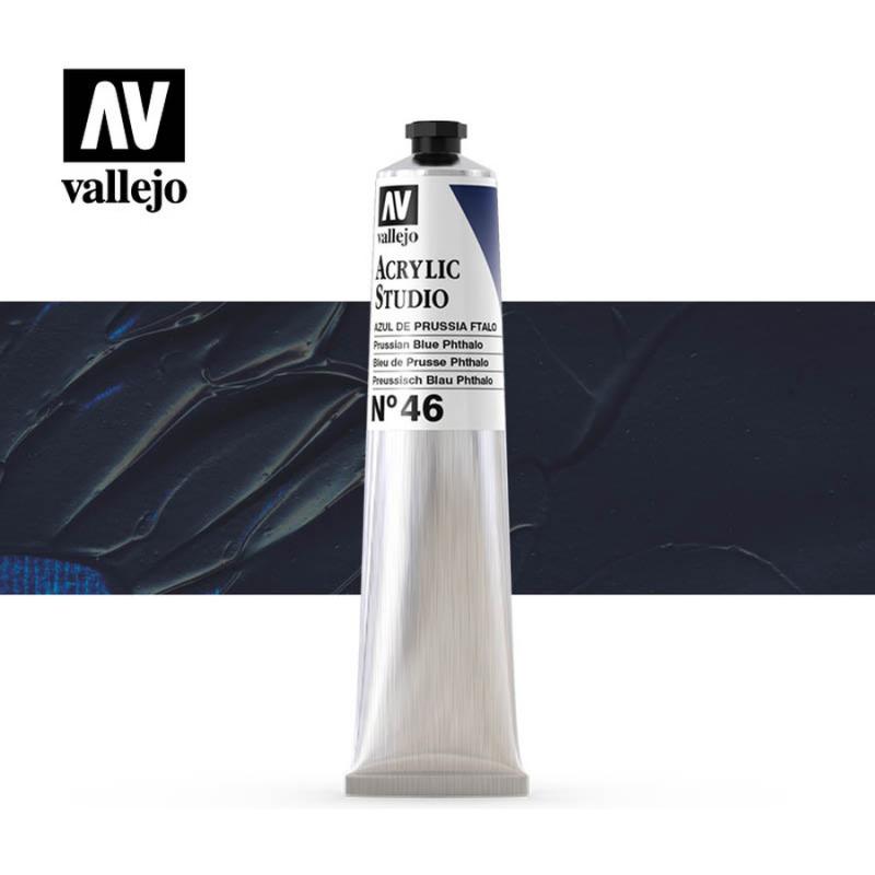 Acrylic Studio Paint Tube - Vallejo 58ml - Prussian Blue 21046