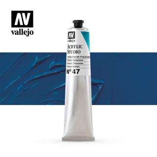 Acrylic Studio Paint Tube - Vallejo 58ml - Phthalo Turquoise 21047