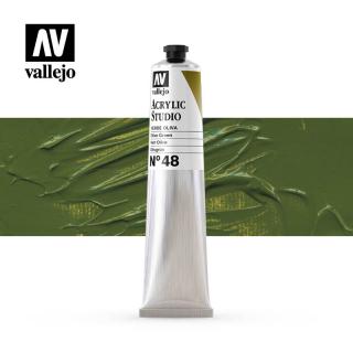 Acrylic Studio Paint Tube - Vallejo 58ml - Olive Green 21048