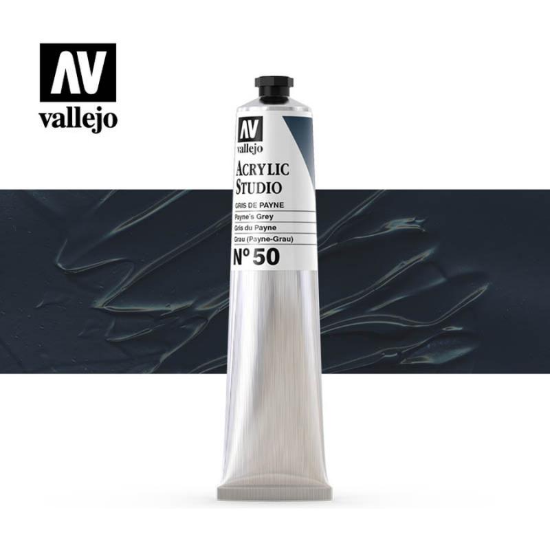 Acrylic Studio Paint Tube - Vallejo 58ml - Payne's Grey21050