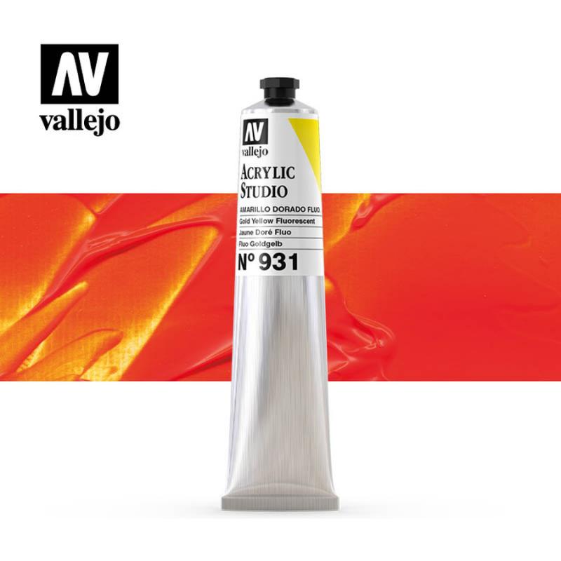 Acrylic Studio Paint Tube - Vallejo 58ml - Gold Yellow 21931