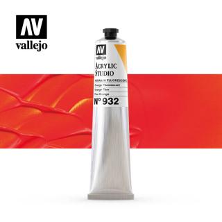 Acrylic Studio Fluorescent Paint Tube - Vallejo 58ml - Fluorescent Orange