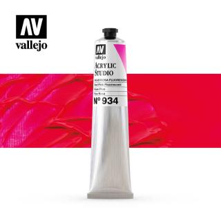 Acrylic Studio Fluorescent Paint Tube - Vallejo 58ml - Fluorescent Red Pink