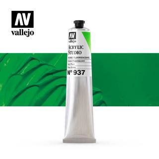 Acrylic Studio Fluorescent Paint Tube - Vallejo 58ml - Fluorescent Green