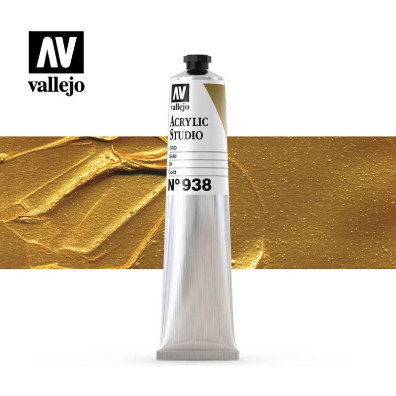 Acrylic Studio Paint Tube - Vallejo 58ml - Metallic Gold