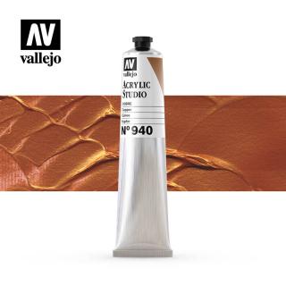 Acrylic Studio Paint Tube - Vallejo 58ml - Metallic Copper