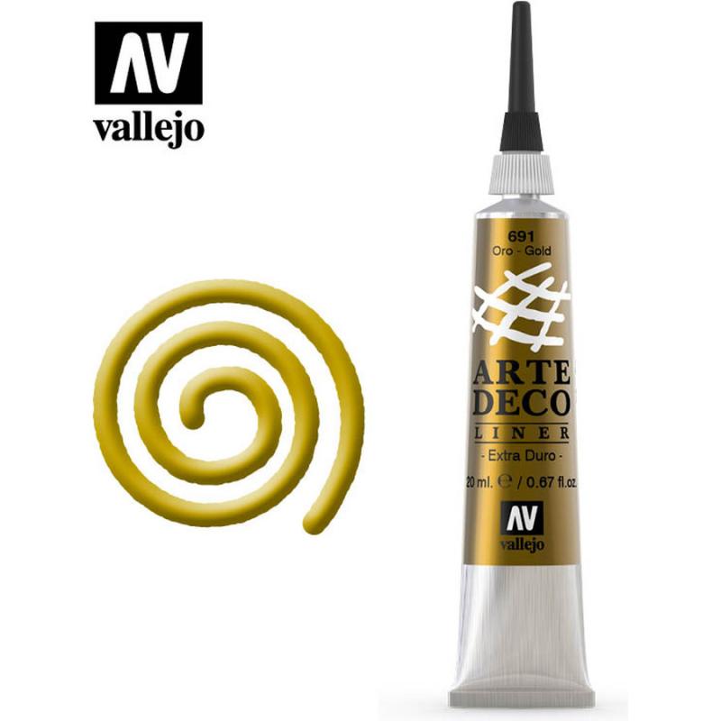 Artedeco Liner-Contour Tube -Vallejo 20ml Gold 83691